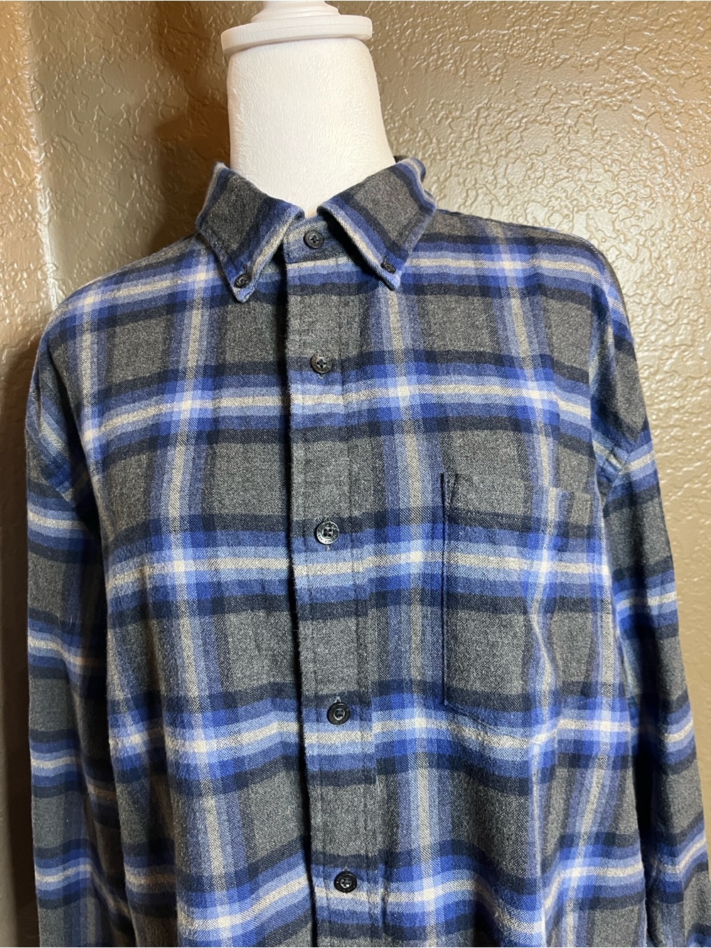 Pendleton Blue and Gray Plaid Button-Down Shirt - Picture 3 of 6